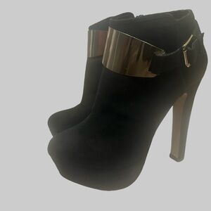 Elegant Black High Heel Ankle Boots